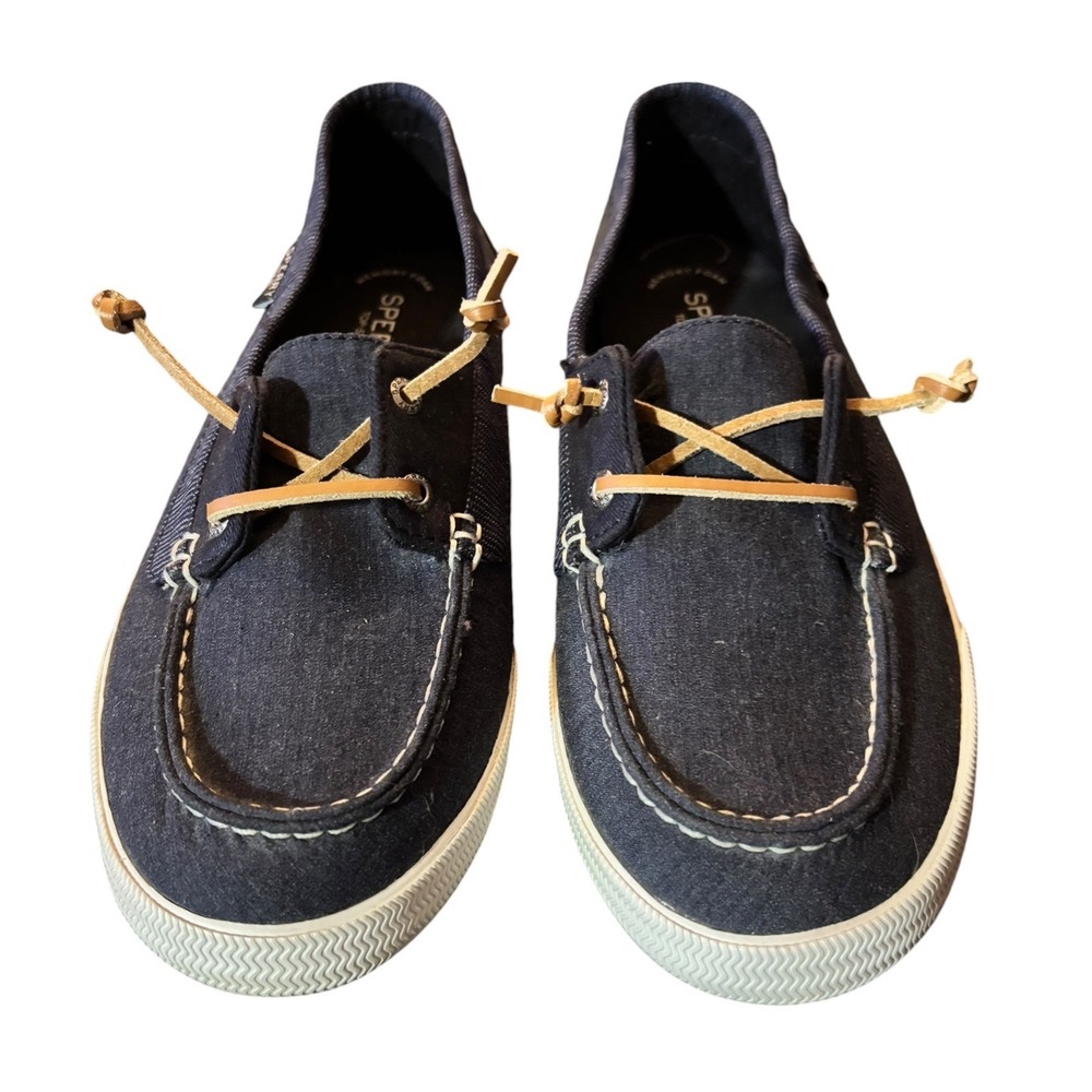 Sperry Top-Sider Memory Foam Boat Shoes Navy Canvas Womens Size 11 Comfort